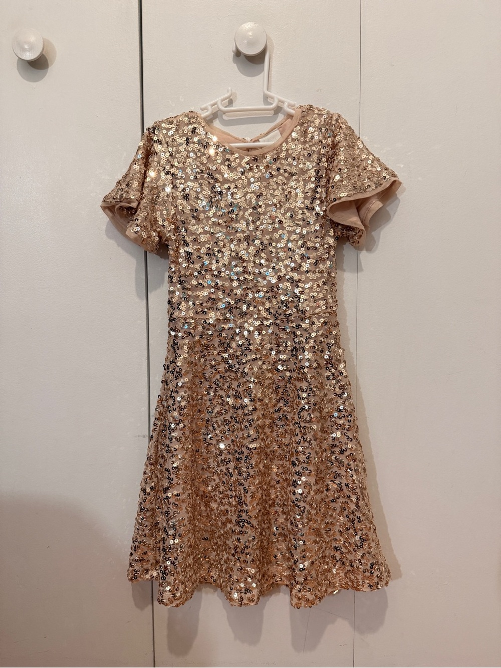 Zara Girls' Gold Sequin Party Dress